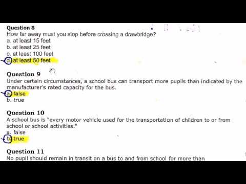 school bus driver tests
